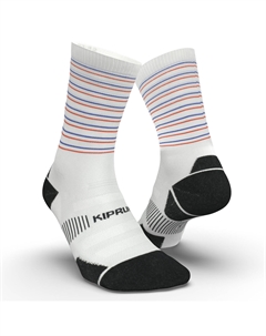 Носки для бега толстые средней высоты - Run900 Limited Edition France, белый/морской синий Kiprun