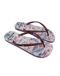 Женские пляжные шлепанцы бордового цвета на резиновой подошве, темный бордо / темный бордо Brasileras