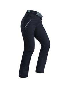 Брюки походные женские SH520 эластичные, черный/синий Quechua