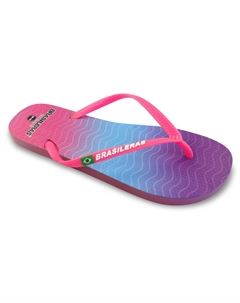 Пляжные шлепанцы бразильские женские цвета фуксии на каучуковой подошве, фуксия / фуксия Brasileras
