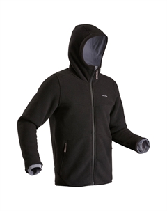 Толстовка мужская флисовая теплая зимняя для походов SH500, черный Quechua