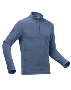 Свитер мужской флисовый походный MH100, синий Quechua