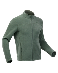 Толстовка MH120 для походов флисовая на молнии мужская, зеленый Quechua