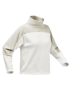 Свитер флисовый зимний походный женский SH100 X-Warm, белый/бежевый Quechua