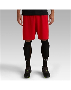 Шорты футбольные F100 Ecodesign взрослые красные, огненно-красный Kipsta