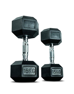 Гантель Hex, 15 кг, черный Matchu sports