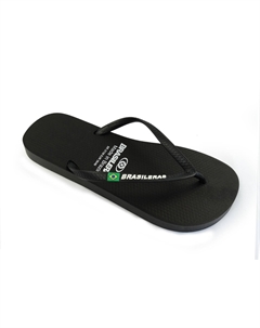 Пляжные шлепанцы черного цвета на резиновой подошве., черный черный Brasileras