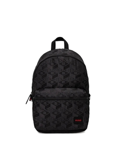 Рюкзак с монограммой, черный Hugo