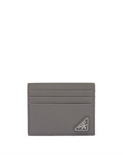 Картхолдер с логотипом, серый Prada