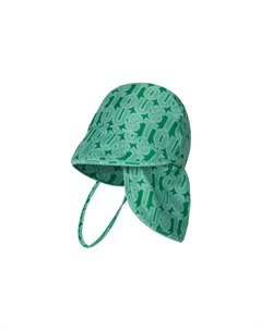 Детская пляжная шапочка с принтом и линейным логотипом, зеленый Tous