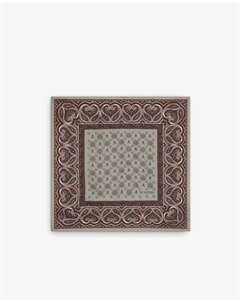 Мужской шелковый шарф с черепами, цвет Kaki Scalpers