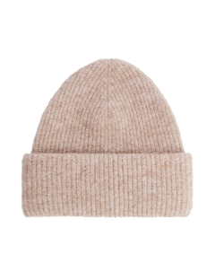 Шапка x Arket Double Cuff Beanie In Alpaca Merino M, бежевый H&m