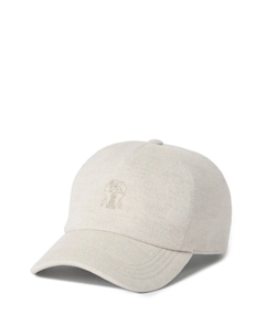 Бейсболка с вышитым логотипом, нейтральный Brunello cucinelli