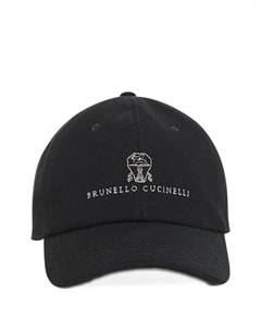 Кепка с вышитым логотипом, черный Brunello cucinelli