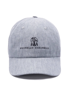 Кепка с вышитым логотипом, серый Brunello cucinelli