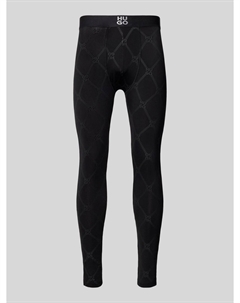 Леггинсы с эластичным поясом и логотипом, модель «ДЖОН», черный Hugo