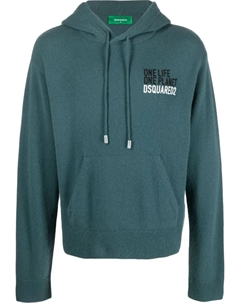 Кашемировое худи с вышитым логотипом, зеленый Dsquared2