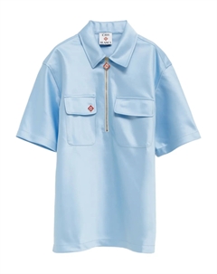 Атласная рубашка на молнии, синий Casablanca