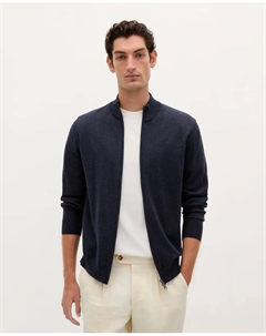 Мужской хлопковый кардиган с застежкой-молнией, тёмно-синий Scalpers