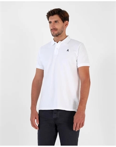 Мужская темно-синяя рубашка-поло с коротким рукавом и пике, белый Scalpers