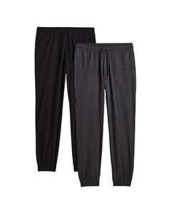 Комплект пижамных штанов Jersey, 2 предмета, черный/темно-серый H&m