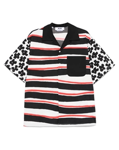 Поплиновая рубашка с принтом, черный Msgm