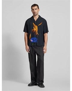 Рубашка свободного покроя с воротником-стойкой, модель «Espino», черный Hugo