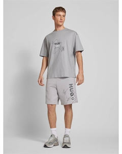 Вискозные спортивные шорты с этикеткой, модель «Насибо», светло-серый Hugo blue