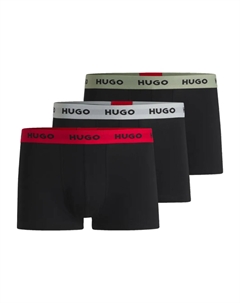 Комплект из трех трусов-брифов с логотипом, черный Hugo
