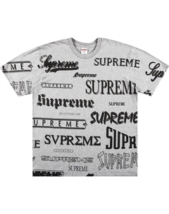 Футболка Multi Logo Tee 'Heather Grey', серый Supreme