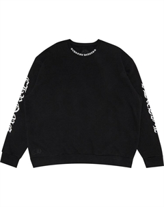 Толстовка Neck Logo Crewneck Sweatshirt 'Black', черный Chrome hearts