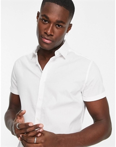 Белая рубашка узкого кроя стрейч DESIGN Asos