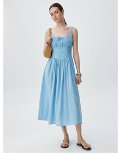 Платье миди из хлопка на бретелях Sela