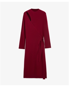 Платье вязаное полуприлегающего силуэта бордовое Glvr