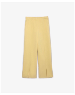 Брюки прямой свободной формы с высокими разрезами желтые Glvr