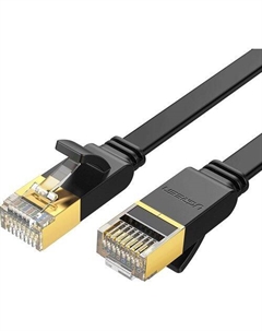 Патч-корд UGREEN NW106 литой (molded), FTP, кат.7, 8м, 4 пары, 32AWG, медь, многожильный, черный Ugreen
