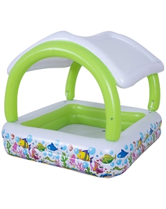 Бассейн надувной детский с навесом, 143х123 см, 240 л (51016) Sunclub