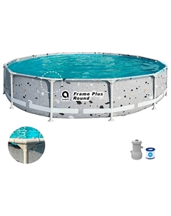 Бассейн каркасный 427х84 см, 10 825 л, круглый, с усиленной рамой, цвет кварц, с фильтр-насосом (12022EUV59) Avenli