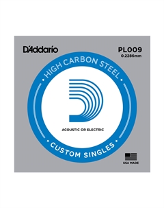 Струны D'ADDARIO PL009 - Plain steel D`addario