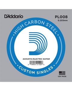 Струны D'ADDARIO SINGLE PLAIN STEEL 008 D`addario