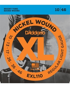 Струны для электрогитар D'ADDARIO EXL110 NICKEL WOUND REGULAR LIGHT 10-46 струны для электрогитары, никелированная сталь, 10-46 D`addario