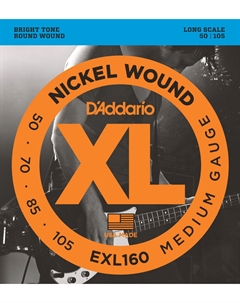 Струны для бас-гитар D'ADDARIO EXL160 Nickel Wound Bass, Medium, 50-105, Long Scale струны для бас-гитары, 50-105 D`addario