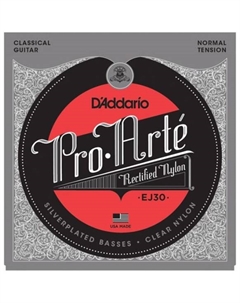 Струны для классических гитар, нейлоновые D'ADDARIO EJ30 PRO-ARTE RECTIFIED TREBLES, NORMAL TENSION D`addario