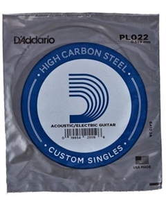Струны D'ADDARIO PL022 SINGLE PLAIN STEEL 022 D`addario