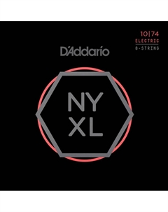 Струны D'ADDARIO NYXL1074 Nickel Wound 8-String Electric Guitar Strings, Light Top / Heavy Bottom, 10-74 D`addario