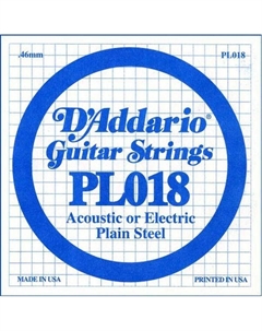 Струны D'ADDARIO PL018 Single Plain Steel 018 D`addario
