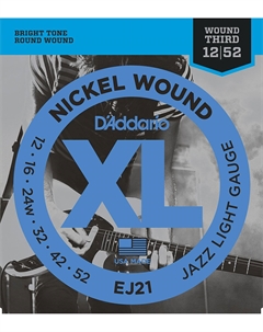 Струны для электрогитар D'ADDARIO EJ21 SET ELEC GTR XL JAZZ LITE D`addario