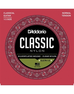 Струны для классических гитар, нейлоновые D'ADDARIO EJ27N 1/2 SET CLR/SILVER NORM 1/2 GTR D`addario
