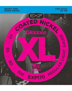 Струны для бас-гитар D'ADDARIO EXP170 SET BASS EXP NKL 45-100 LONG D`addario