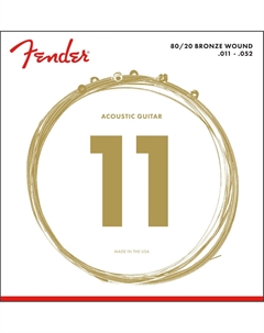 Струны для акустических гитар, металлические STRINGS NEW ACOUSTIC 70CL 80/20 BRONZE 11-52 Fender